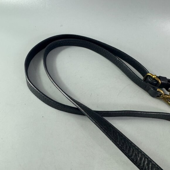 Fossil Black Leather Brass Hardware Adjustable Strap - Picture 6 of 7